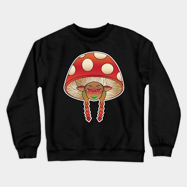 Mushroom Girl Crewneck Sweatshirt by tesiamarieart